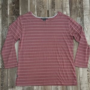 Trendy Mauve Striped Long Sleeve Top